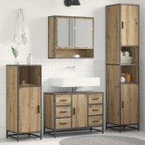 Cumpara ieftin Set de mobilier pentru baie 3 buc. Stejar Artizanal