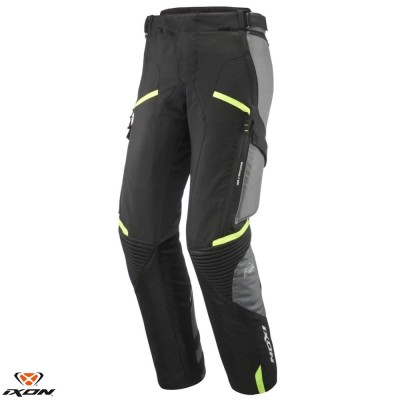 Pantaloni pentru scuter - motocicleta barbati Touring/Adventure Ixon All season model Midgard MS culoare: negru/gri/galben Negru/gri/galben L foto