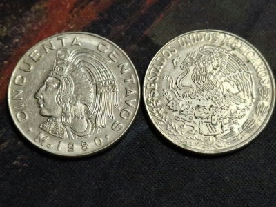 Mexic 1980 - 50 centavos, circulata foto