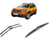 Cumpara ieftin Set 3 stergatoare DACIA DUSTER SUV Van din 2011-2018, pentru parbriz si luneta fata si spate auto, Bosch Twin-Aerotwin Retrofit, din cauciuc siliconat