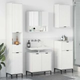 Cumpara ieftin Set de mobilier pentru baie Alb lucios Lemn de inginerie, Metal