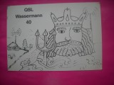 HOPCT 15034 WASSERMANN 40 -GERMANIA--CARTE POSTALA RADIO AMATOR / RADIOAMATORI CARICATURA -CIRCULATA