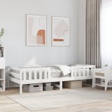 VidaXL Cadru pat fără saltea, alb, 90x190 cm, lemn masiv de pin