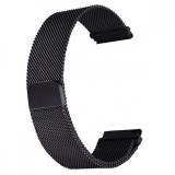Curea tip Milanese Loop, compatibila Huawei Watch GT 3 42mm, telescoape Quick Release, Pure Black