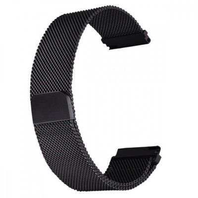 Curea tip Milanese Loop, compatibila Huawei Watch GT 3 42mm, telescoape Quick Release, Pure Black foto