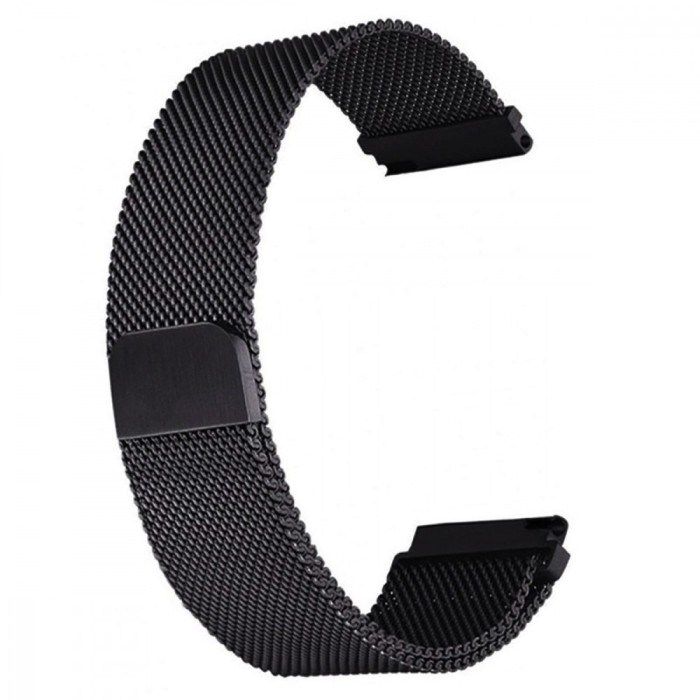 Curea tip Milanese Loop, compatibila Huawei Watch GT 3 42mm, telescoape Quick Release, Pure Black