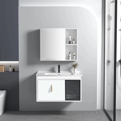 Set mobilier de baie cu lavoar Paris 60cm White foto