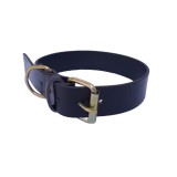 Zgarda Caini Piele Naturala Neagra XL 70cm Ajustabila 49-60cm  Latime 4cm