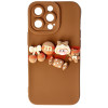 Husa Silicon 3D Cartoon Apple iPhone 13 Pro, Brown Candy - Protectie Fun