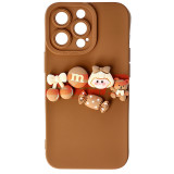 Toc silicon 3D Cartoon Apple iPhone 13 Pro Brown Candy