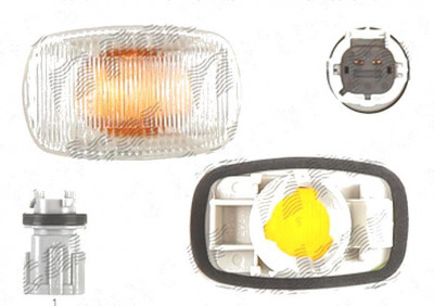 Lampa semnalizare laterala Isuzu D-Max, 01.2002-06.2012, fata, Stanga = Dreapta, alb; cu suport becuri; fara omologare, DEPO foto
