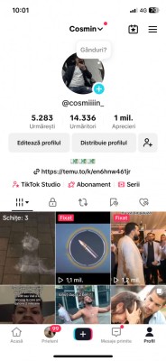 Se vinde cont tik tok 14.336 urmăritori 50&amp;euro; foto