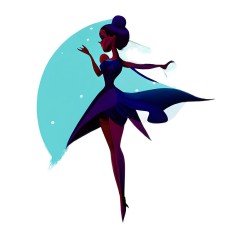 Sticker decorativ Balerina, Turcoaz, 69 cm, 7857ST foto