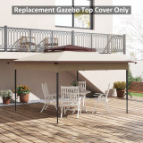 Outsunny Acoperis de rezerva pentru foisor pop-up pentru cadru de 3,25m x 3,25m, Copertina pentru foisor pe 2 nivele, protectie UV 30+, Bej, DOAR COPE