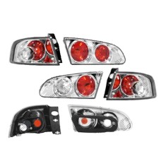 Set stopuri Spate Seat Ibiza (6l), 02.2002-05.2006, partea Stanga+Dreapta, transparent, argintiu; cu lampa interioara; tuning; Omologare: ECE, Taiwan