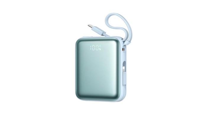 Joyroom JR-PBF27 22.5W 10000mAh Powerbank cu Două Cablu Incorporat - Albastru