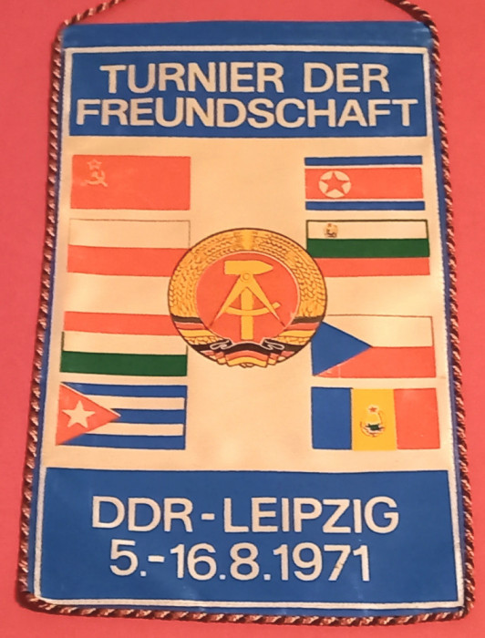 Fanion Turneu International de Fotbal(1971)-Leipzig(DDR)-inclusiv ROMANIA