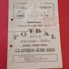 Program meci fotbal CS BOTOSANI - GLORIA BUZAU (16.04.1989)