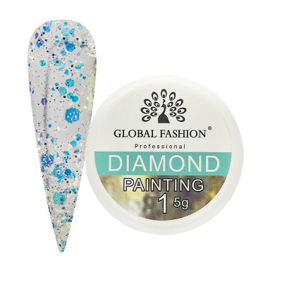 Gel unghii cu sclipici, Diamond Painting Gel, Global Fashion, 5g, 01 foto