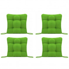 Set Perne decorative pentru scaun de bucatarie sau terasa, dimensiuni 40x40cm, culoare Verde, 4 bucati/set