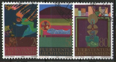 Liechtenstein 1980 - Craciun, serie stampilata foto