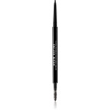 MUA Makeup Academy Brow Define creion spr&acirc;ncene precise cu pensula culoare Black 0,3 g