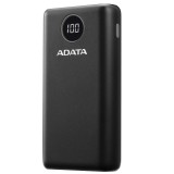 Power Bank Type-C, USB, 20000mAh Adata, AP20000QCD-DGT-CBK, negru