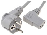 Cablu Alimentare 3x1mm&sup2; cu Ștecăr Unghiular și Conector IEC C13