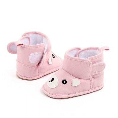 Cizmulite pentru fetite - Pink teddy (Marime Disponibila: 9-12 luni (Marimea 20 foto
