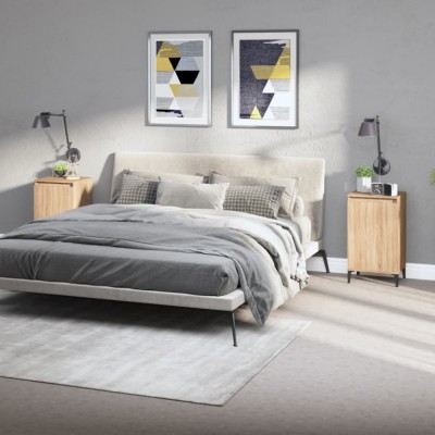 vidaXL Noptiere, 2 buc., stejar sonoma, 40x35x70 cm, lemn prelucrat 819651 foto