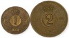 SUEDIA lot / set : 1 + 2 ORE 1964 [1] km 820 + 821, Europa, Cupru (arama)
