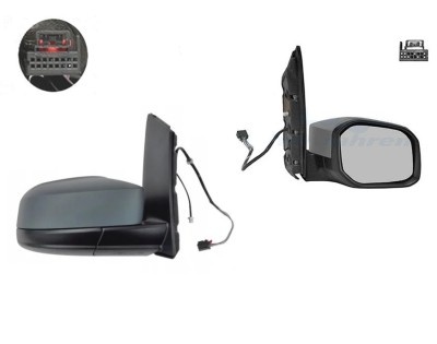 Oglinda exterioara Volkswagen Caddy 3 (2k), 06.2015-, Dreapta, reglare electrica; grunduita; incalzita; geam convex; cromat; 5 pini, View Max foto