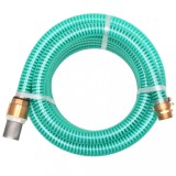 VidaXL Furtun de aspirație, conectori de alamă, 10 m, 25 mm, verde