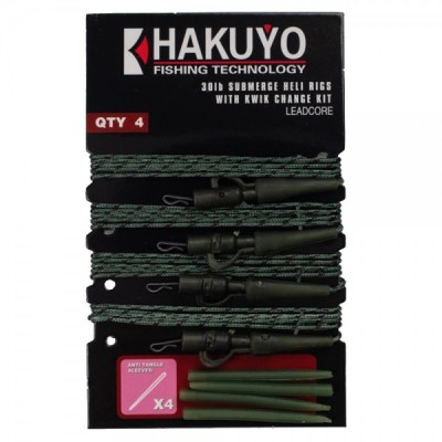 Hakuyo - Set 4 monturi plumb pierdut leadcore 30LB + conector silicon foto