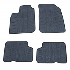 Set covorase auto din cauciuc Dacia Logan Berlina 2005-2013, MCV 2007-2013, 5 locuri, Negru, Gledring, 4 buc.