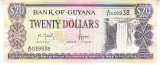 M1 - Bancnota foarte veche - Guyana - 20 dolari