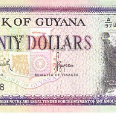 M1 - Bancnota foarte veche - Guyana - 20 dolari