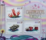 Ciuperci - Djibouti 2014 - Coliță Set Complet 3 Timbre Champignons Toxiques CP1_II