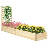Outsunny Strat &Icirc;nălțat pentru Grădină cu Spalier și Fund Deschis, 230x60x110 cm, Lemn Natural | Aosom Romania