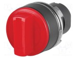 Comutator rotativ 22mm EAO Poz.i stab 2 roşie IP65 proeminent