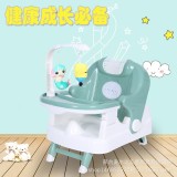 Multifunctional foldable children&#039;s shampoo chair home portable children&#039;s dining table seat - color: light green
