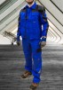 Pantaloni cu pieptar Professional Blue, tesatura rezistenta, 6 buzunare