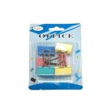 Clipsuri metalice Office Cover 5026, 25mm, diverse culori, blister 6 buc
