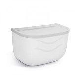 Organizator Baie tip Suport Hartie Igienica 2-in-1 cu Tavita si Raft pentru Tableta, Culoare Alb/Gri