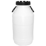 Bidon plastic alimentar 50L cu gura larga 195 mm, HDPE, cu manere