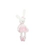 Jucarie de plus moale model iepuras cu rochita, alb si roz 42 cm