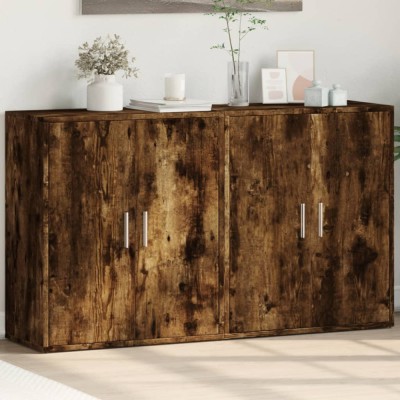 vidaXL Dulapuri, 2 buc., stejar fumuriu, 60x31x70 cm, lemn prelucrat 3276543 foto