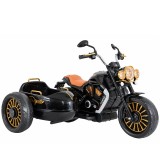 Motocicleta electrica BJDL1588 cu atasament, pentru copii 3-5 ani, 55W, 12V 7Ah, echipare premium, neagra
