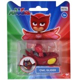 Cumpara ieftin Masinuta metalica Bufni Mobil si figurina Bufnita Eroi in Pijama