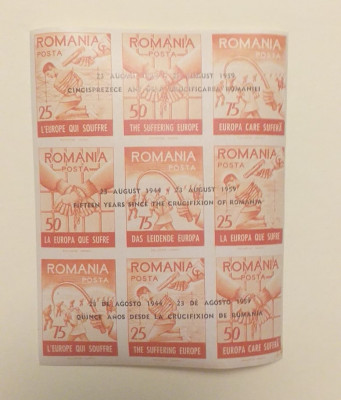 ROMANIA EXIL 1959 - CRUCIFICAREA ROMANIEI - NEDANTELATE foto